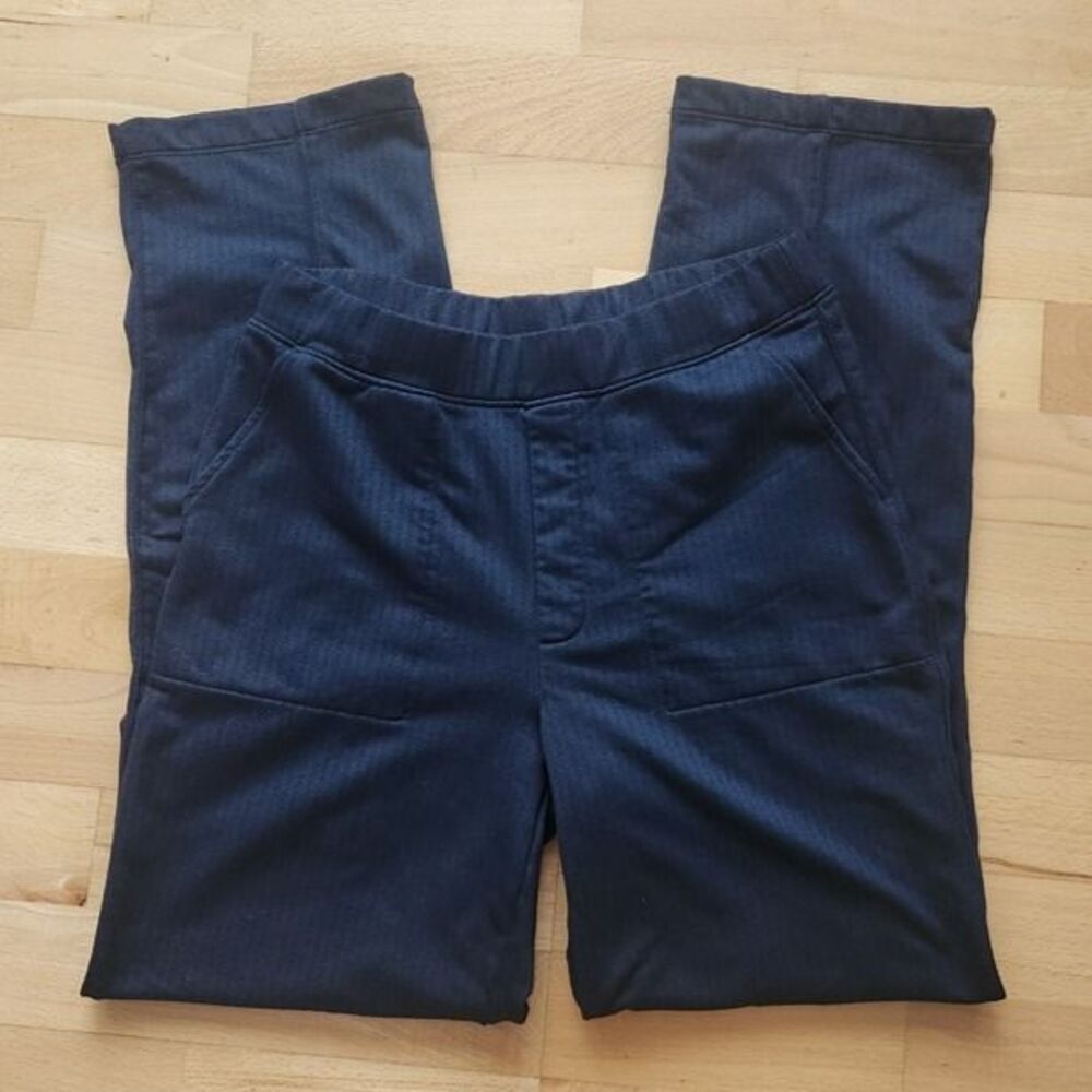 Mondetta Navy Herringbone Straight Leg Pants, Small